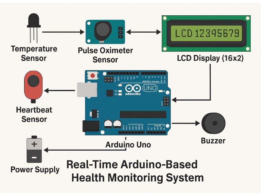 Real-Time Arduino-Based Health Monitoring System Block Diagram
